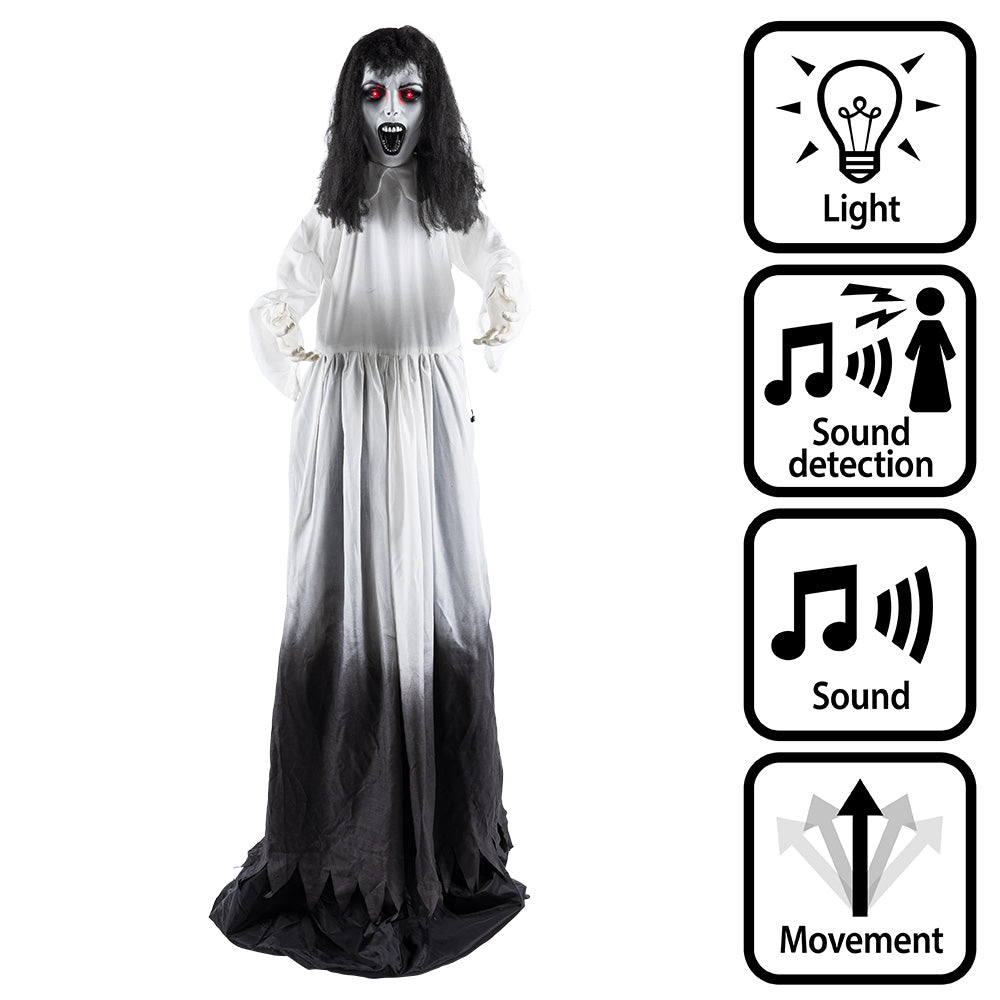 Halloween Decoratie Ghost Widow 185-225 cm | Bewegende Pop-Up