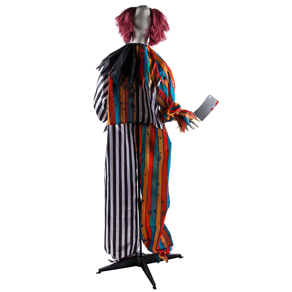 Halloween Clown Decoratie Butcher 175 cm | Licht, Geluid & Beweging