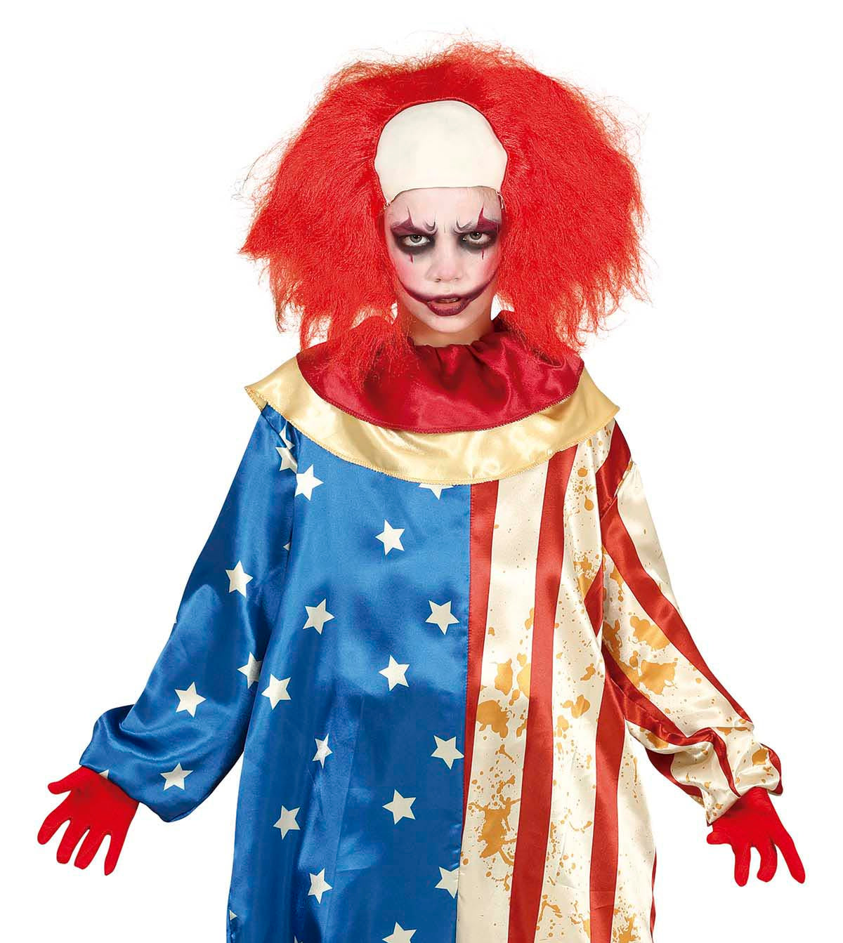 Amerikaanse Horror Clown Kostuum Kind – Onepiece met Kraag