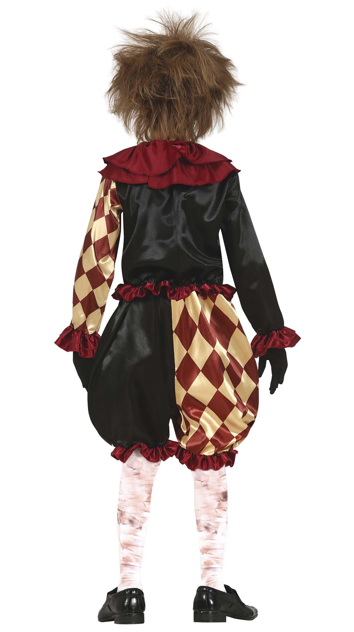 Horror Clown Kostuum Kind – Rood Zwart Harlekijn