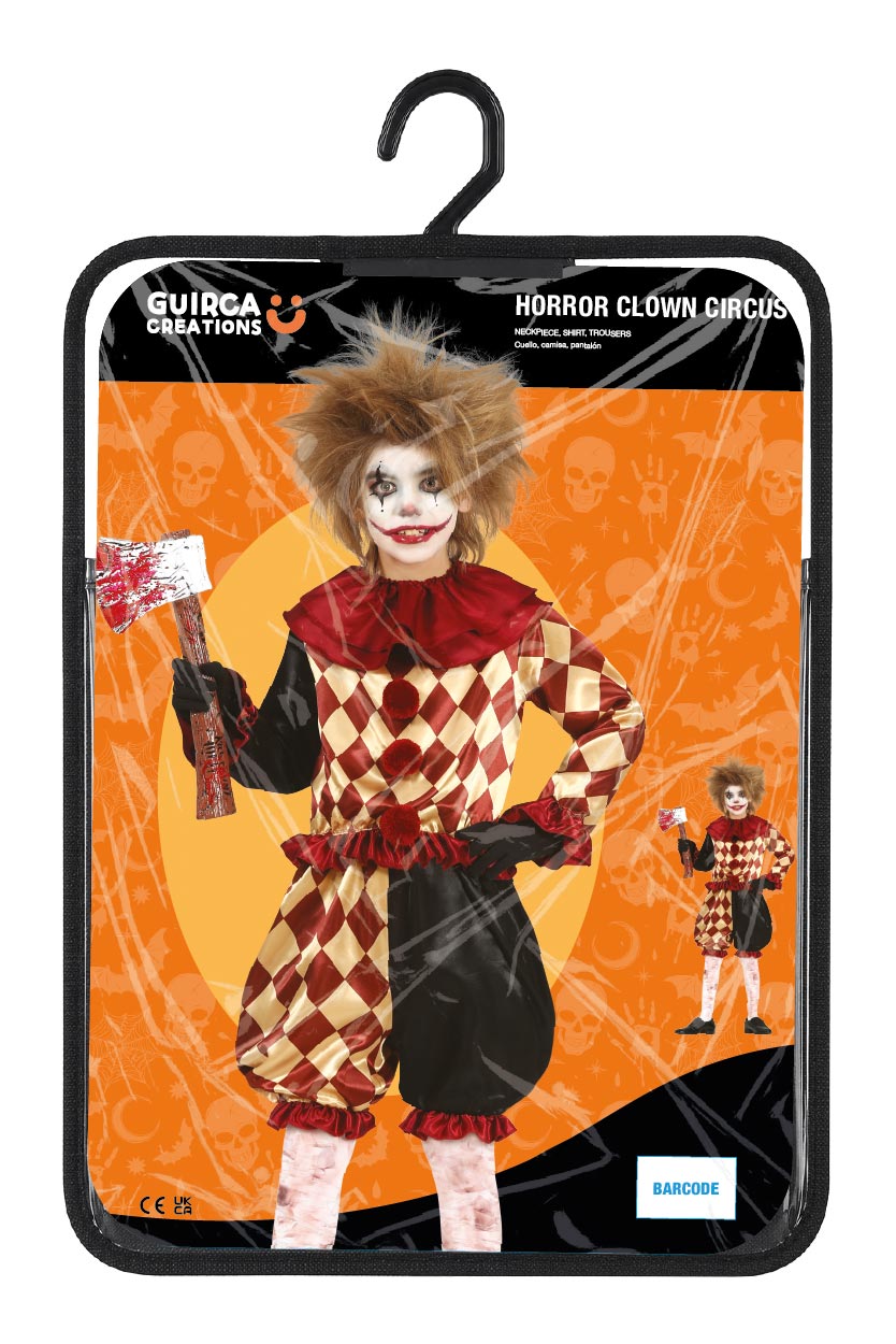 Horror Clown Kostuum Kind – Rood Zwart Harlekijn