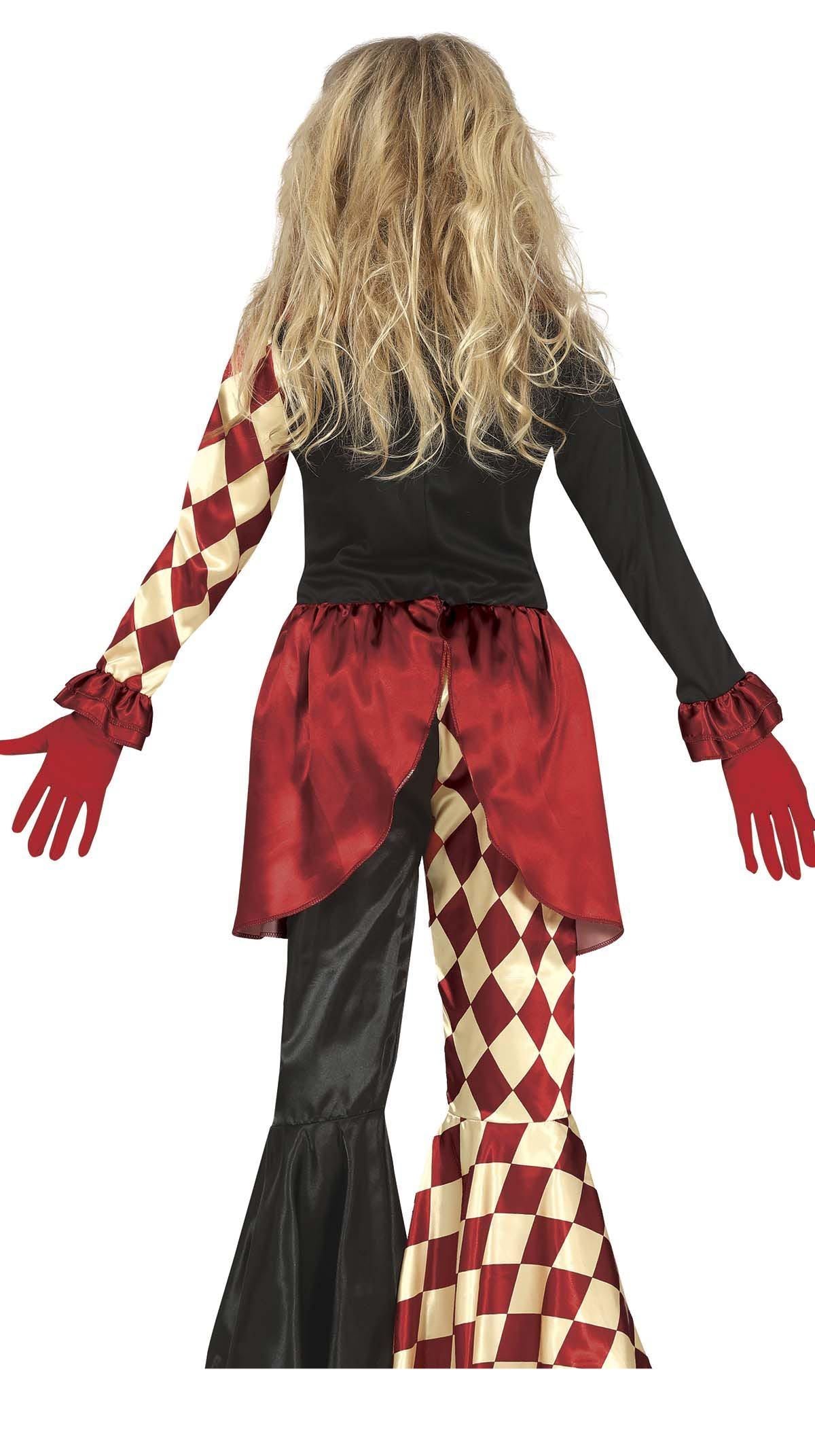 Horror-Clown-Halloween-Kostüm Mädchen Rot
