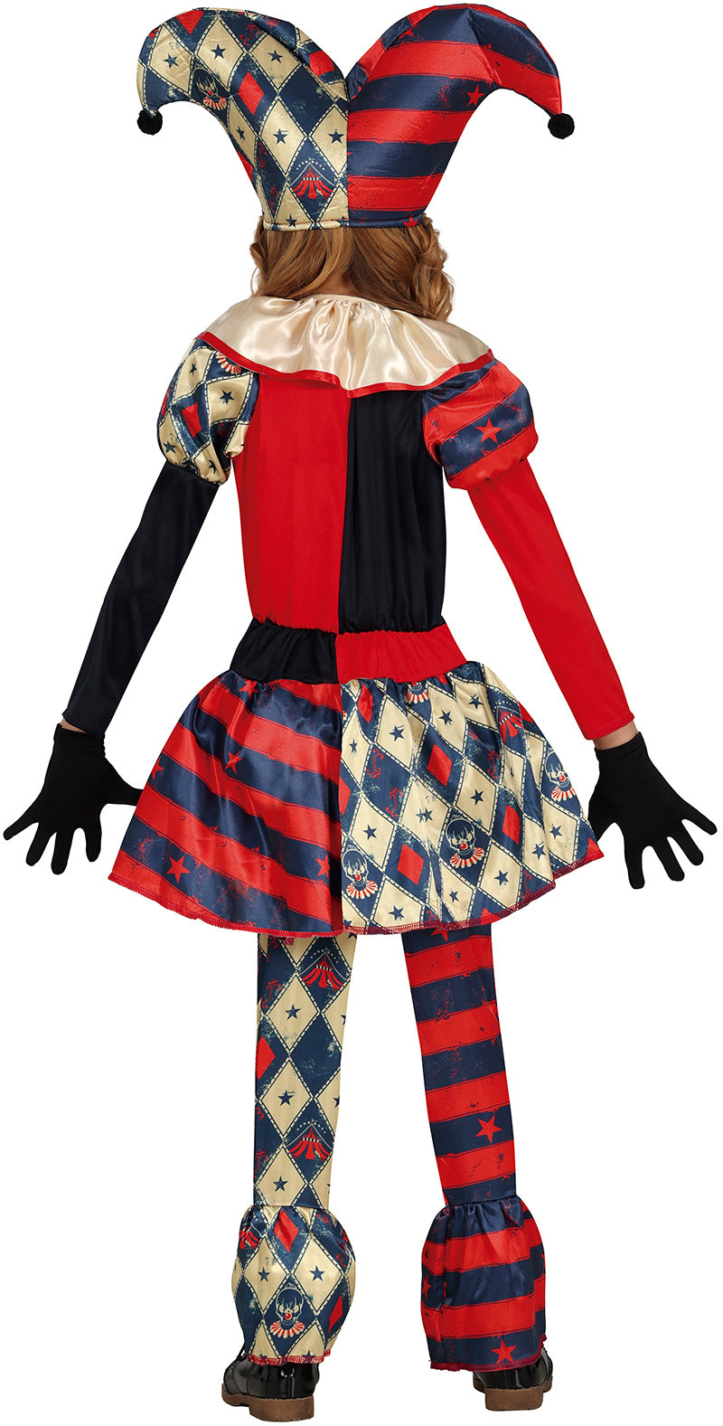 Enge Harlekijn Kostuum Kind – Halloween Joker Rood Blauw