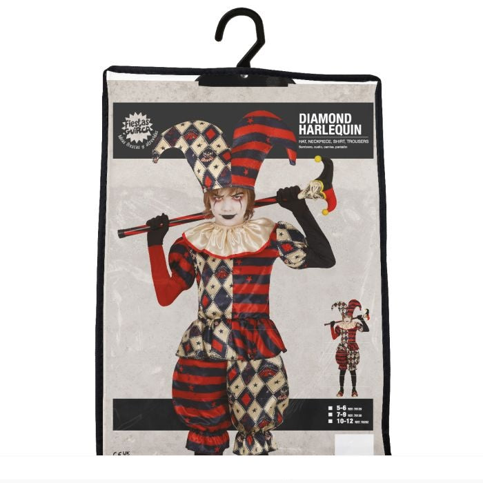 Harlekin-Halloweenkostüm für Kinder