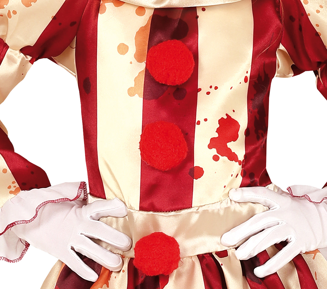 Horror Clown Kostuum Kind – Rood Wit Gestreepte Clown
