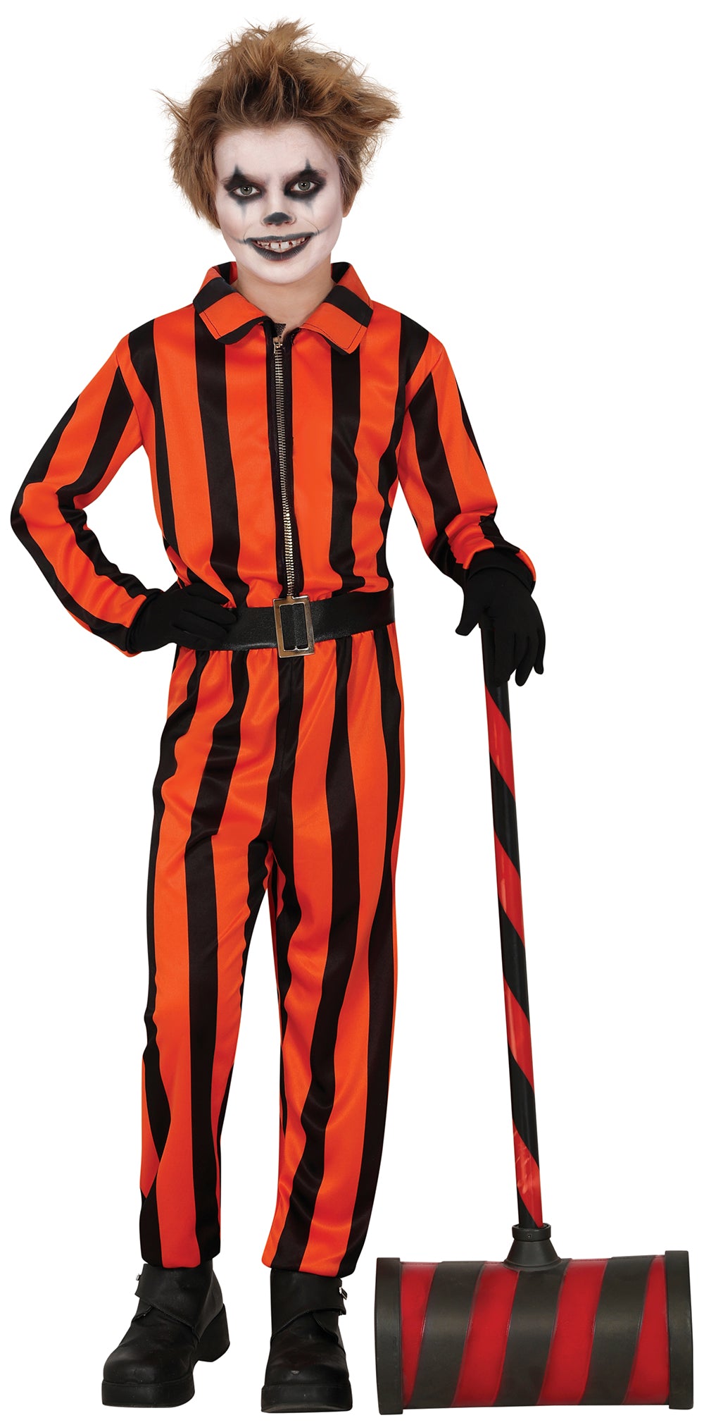 Harlekijn Gevangene Kostuum Kind – Oranje Zwart Halloween