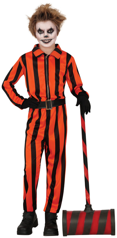 Harlekijn Gevangene Kostuum Kind – Oranje Zwart Halloween
