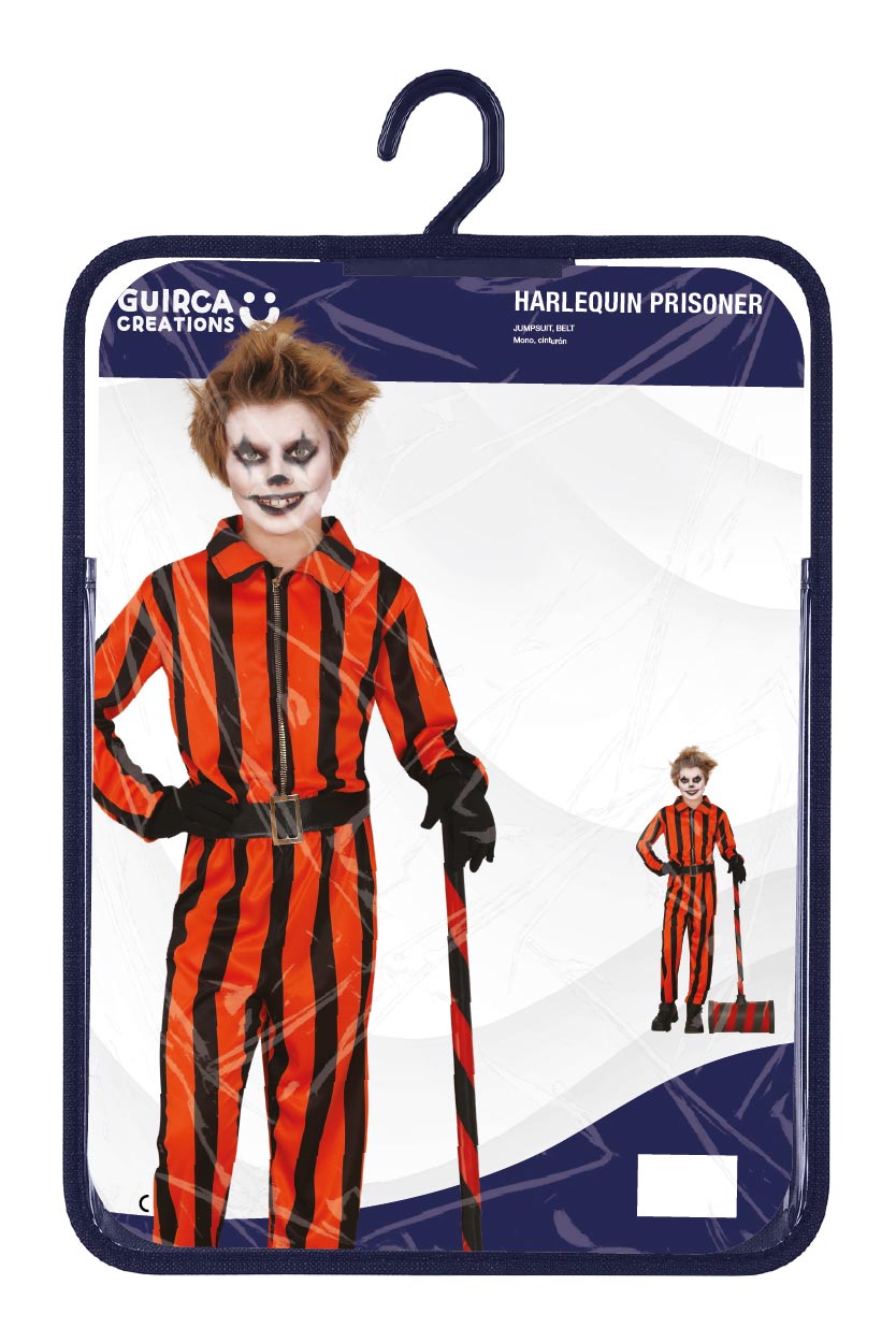 Harlekijn Gevangene Kostuum Kind – Oranje Zwart Halloween