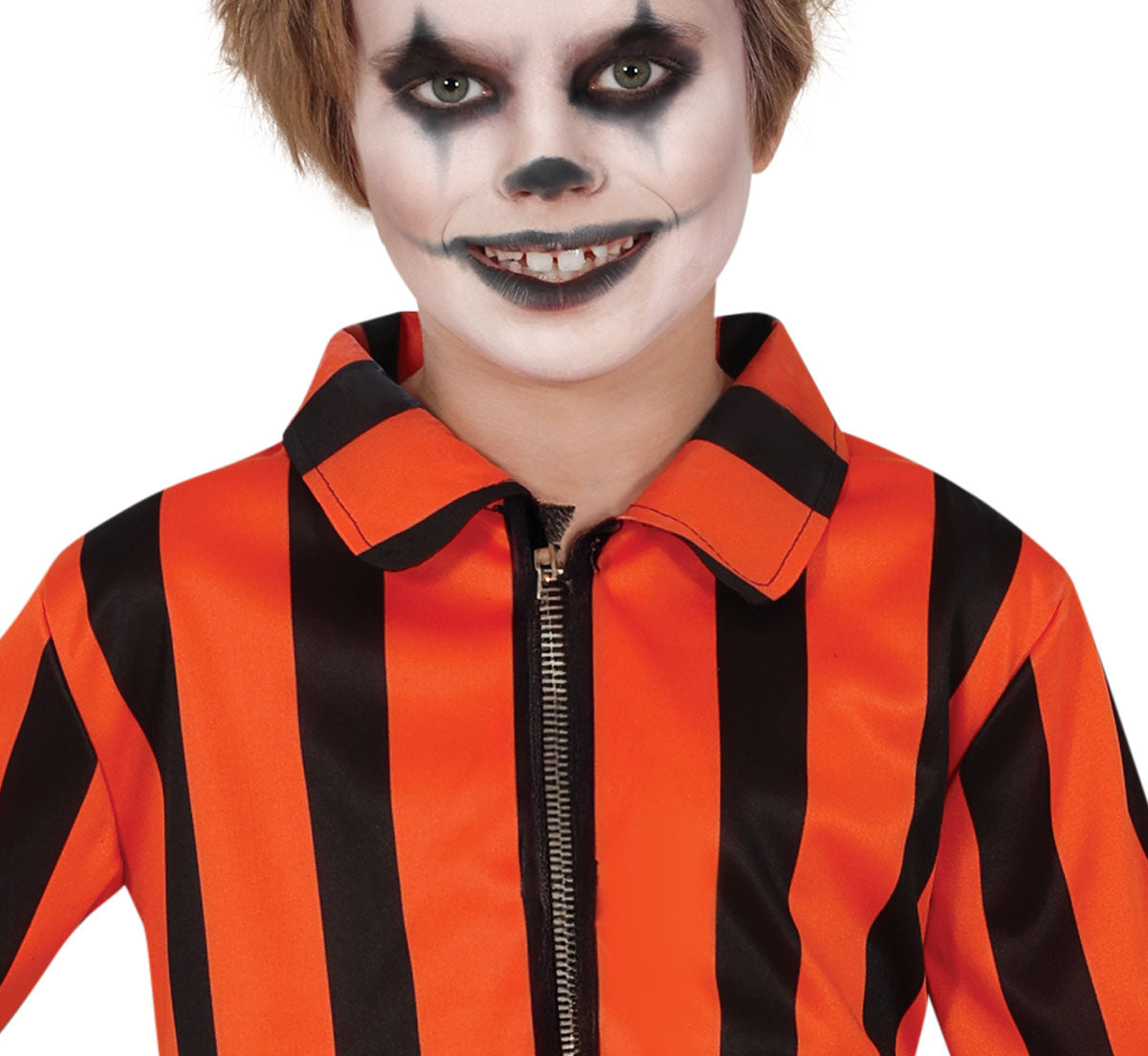 Harlekijn Gevangene Kostuum Kind – Oranje Zwart Halloween