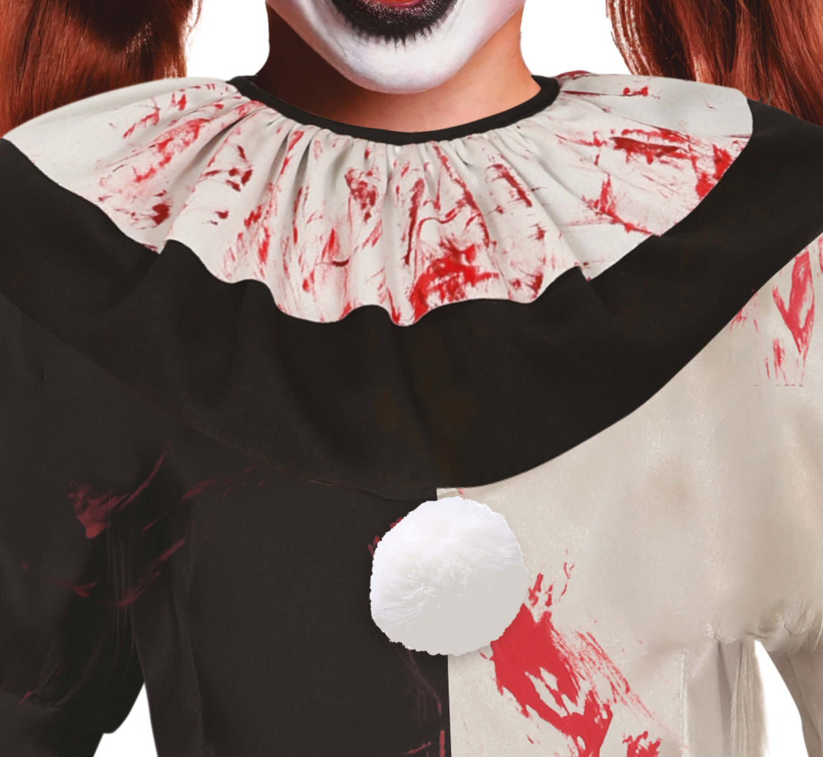 Terror Clown Kostuum Meisje – Zwart Wit Horror Jurk