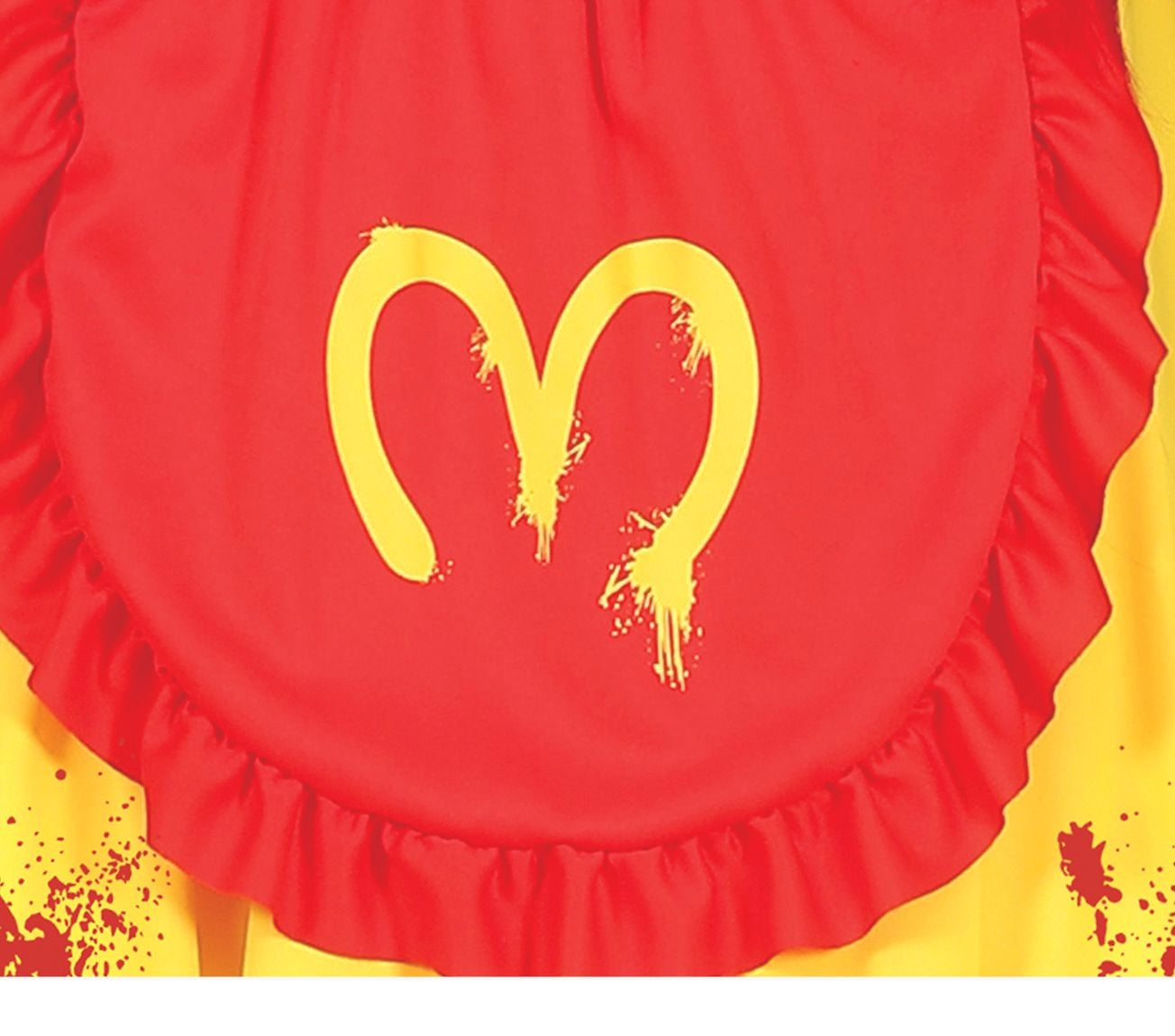 Mc Killer Clown Kostuum Dames – Geel/Rood Halloween Horror Kostuum – Jurk met Schort