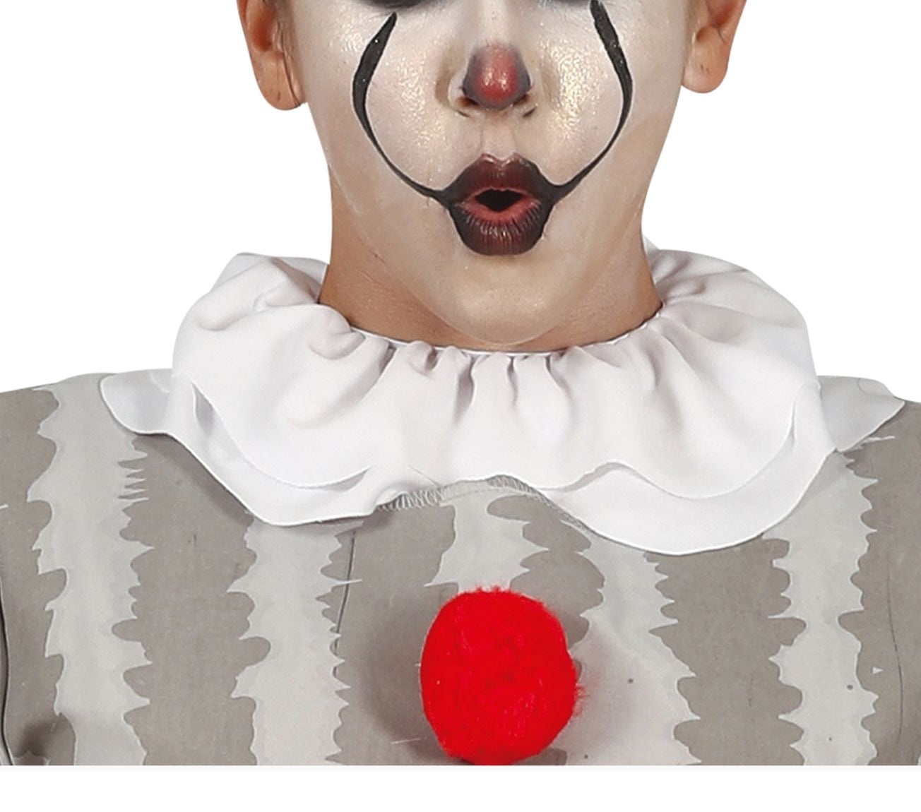 Horror-Clown-Halloween-Kostüm Damen Grau