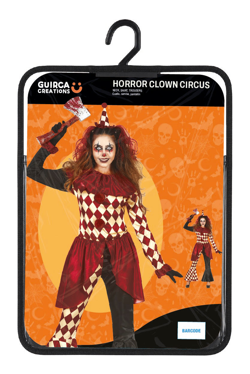 Horror Clown Kostuum Dames Rood – Eng Halloween Clown Kostuum