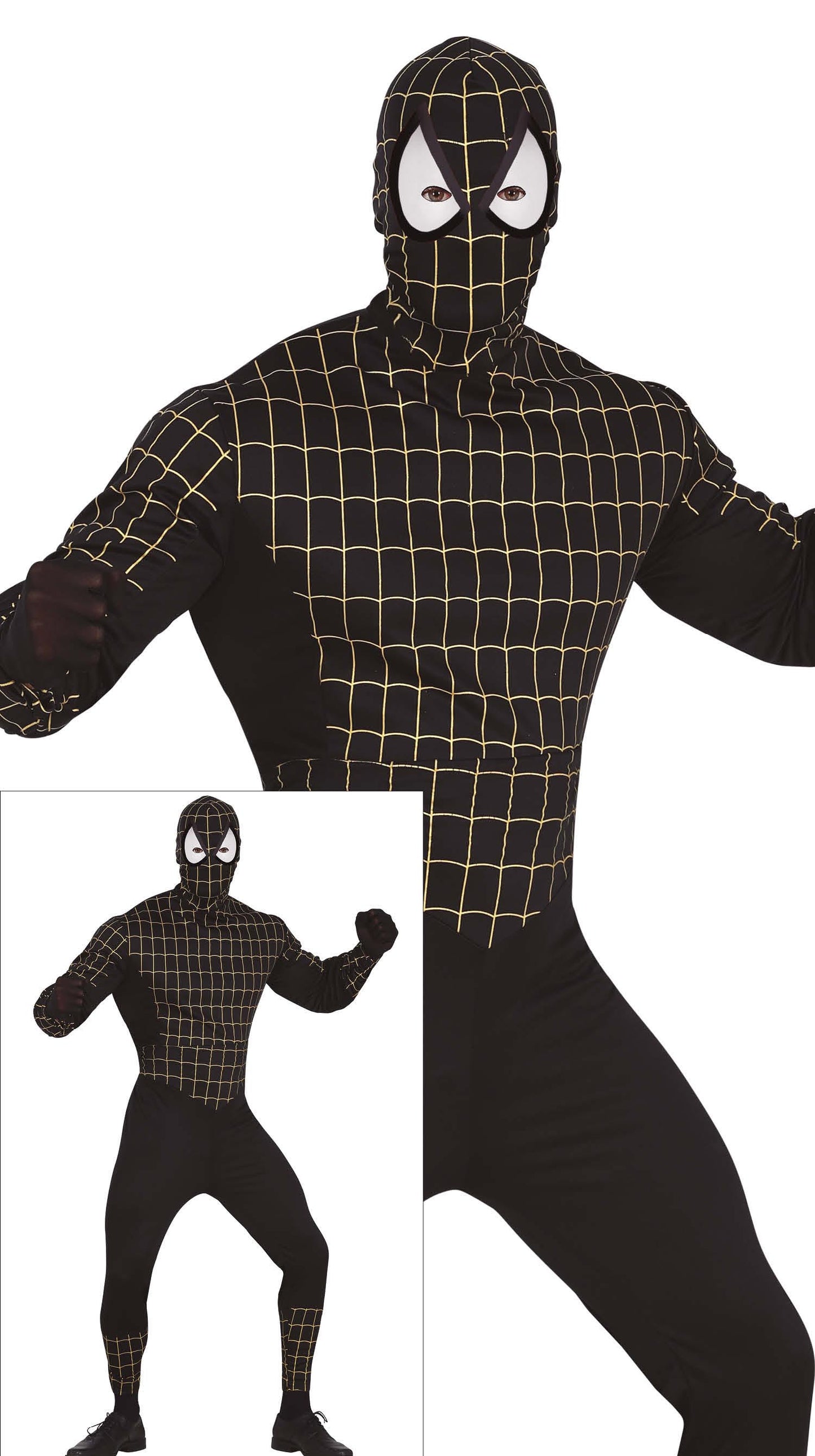 Spider-Man Kostuum Heren Zwart – Jumpsuit met Kap