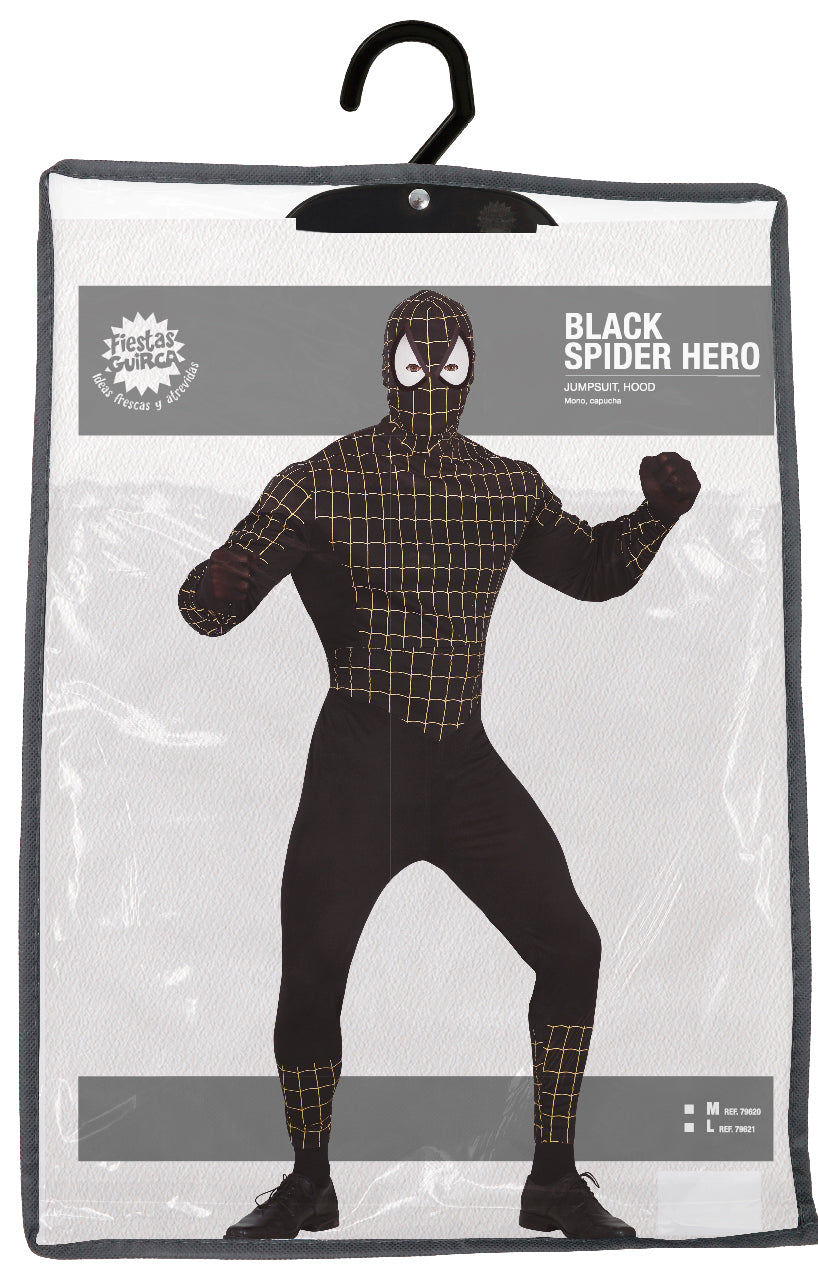 Spider-Man Kostuum Heren Zwart – Jumpsuit met Kap