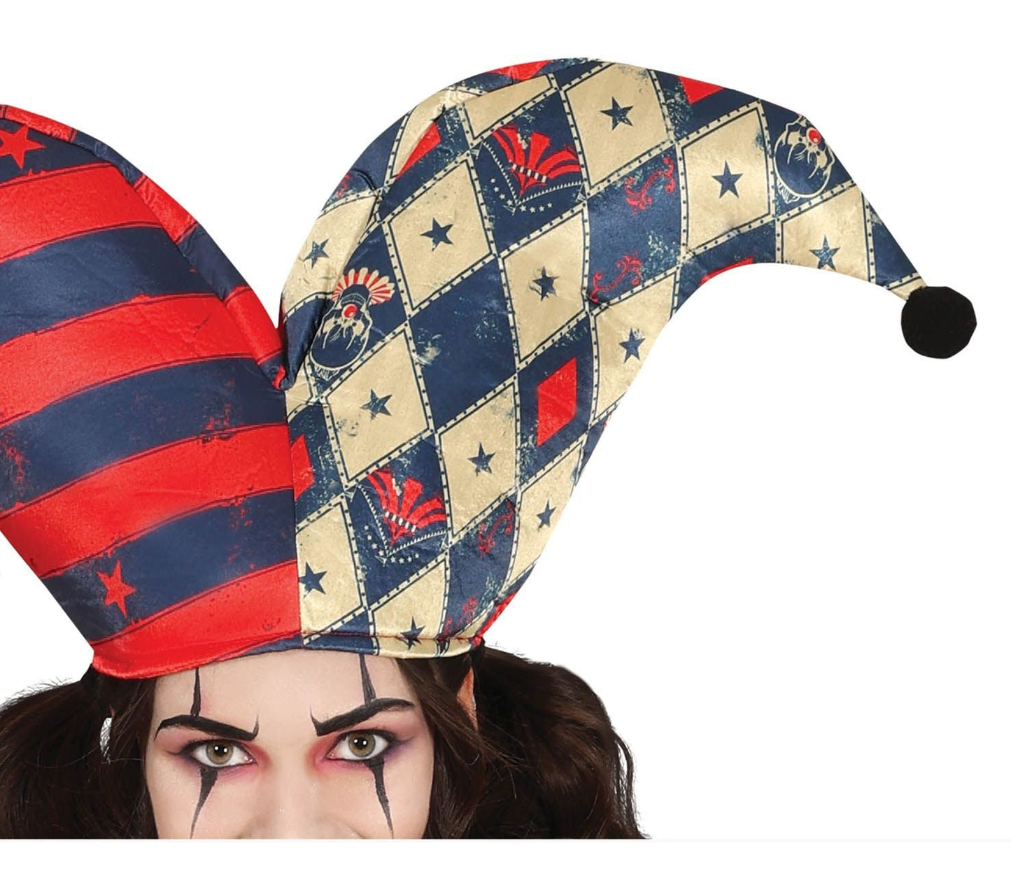 Harlekijn Halloween Kostuum Dames – Horror Outfit met Hoed & Halsstuk