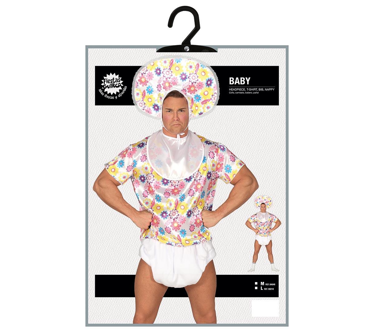 Baby Kostuum Heren – Hilarische Luier Outfit met Slab & Hoofddeksel