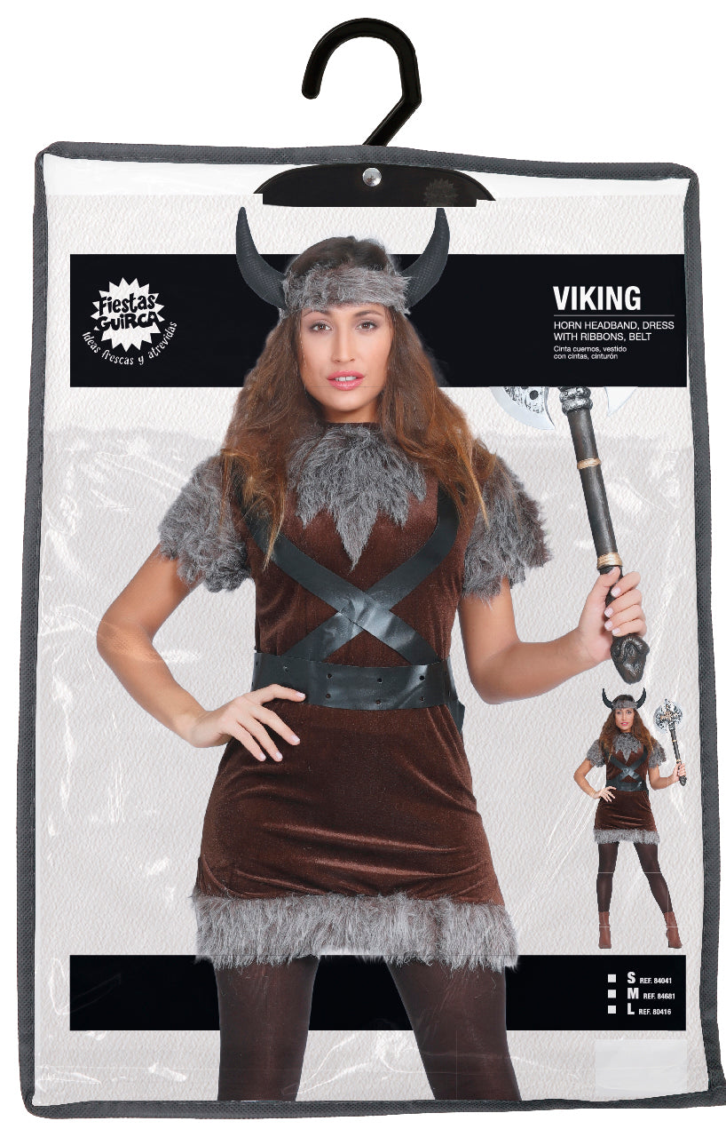Viking Kostuum Bruin Grijs Dames