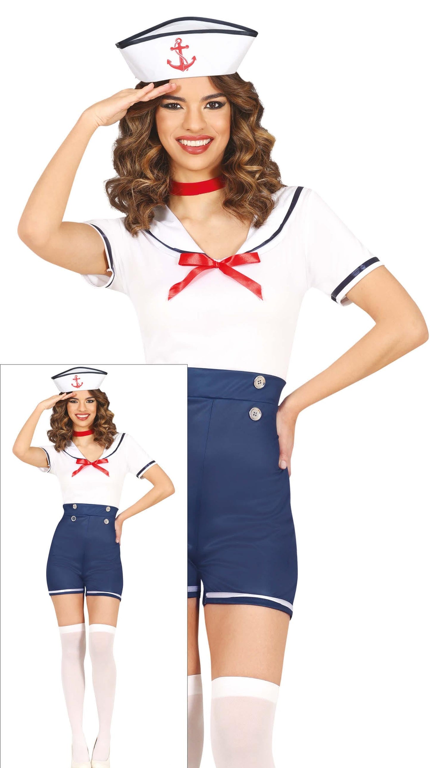 Kostuum Blauw Wit Dames Matroos