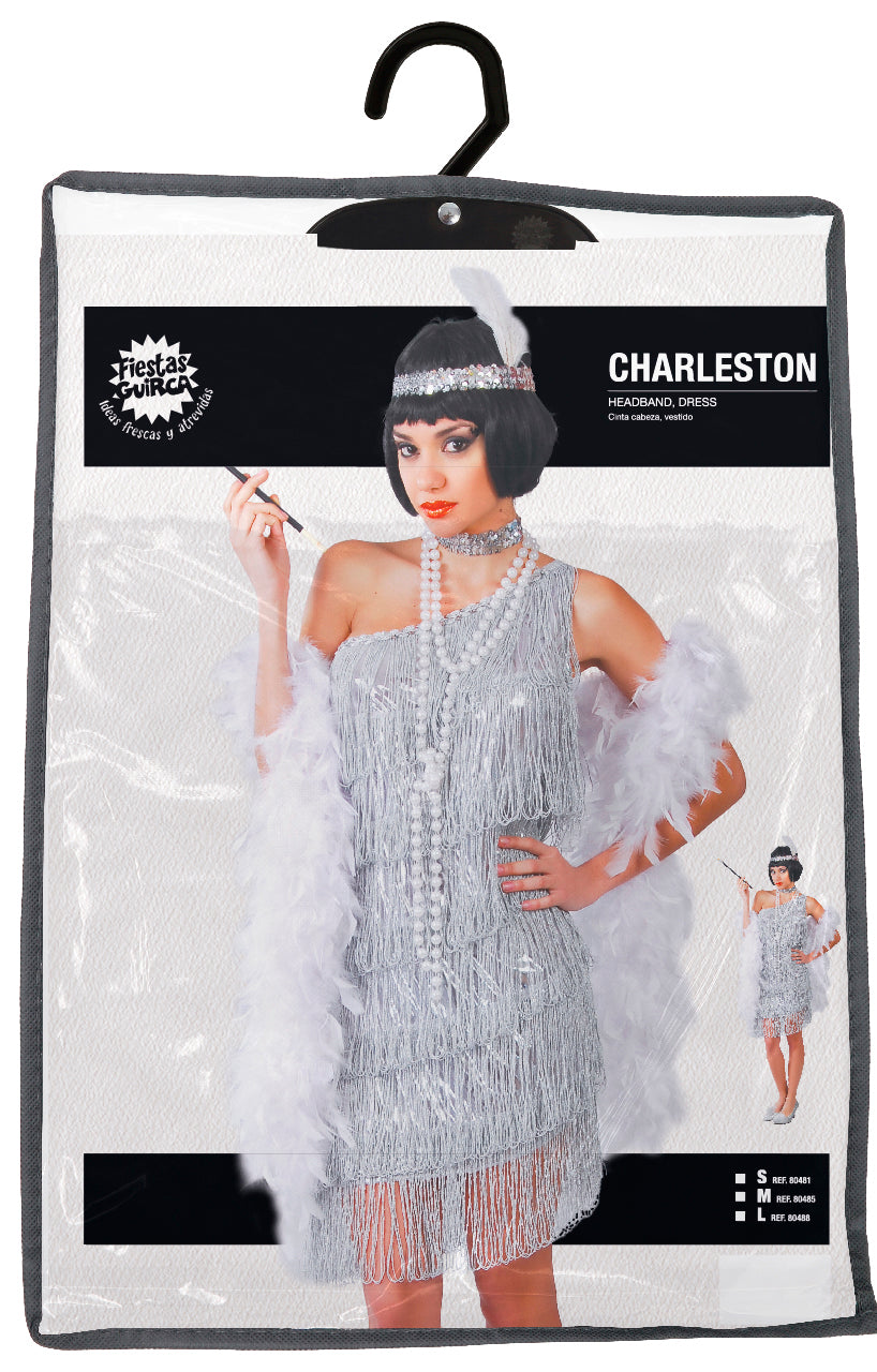 Charleston Jurk Dames – Zilver | Jaren 20 Flapper Kostuum