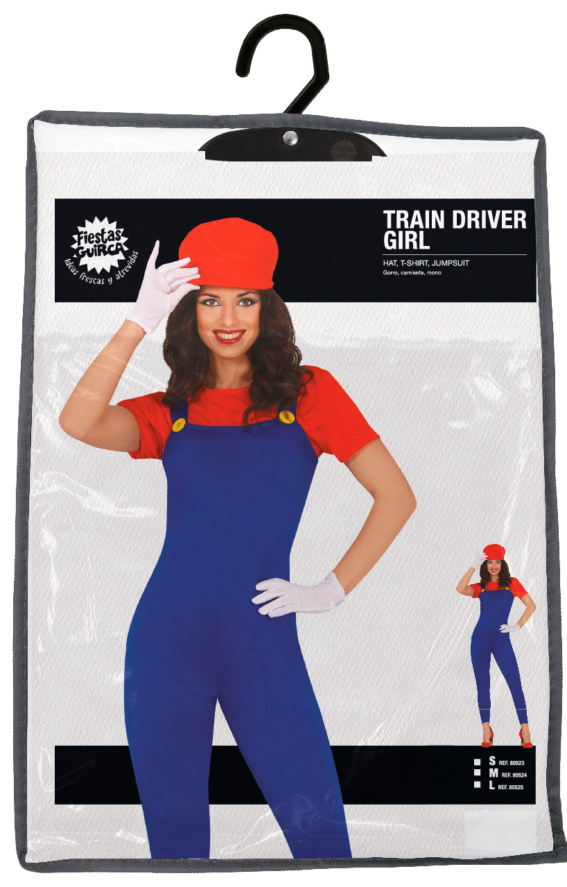 Super Mario Kostüm für Damen – Rot/Blau mit Hut, T-Shirt und Latzhose