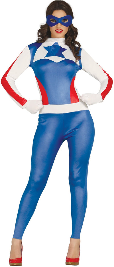 Superheld Kostuum Amerika Dames