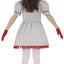 Vintage Clown Kostuum Meisje – Grijs Rood Halloween Jurkje