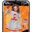 Vintage Clown Kostuum Meisje – Grijs Rood Halloween Jurkje