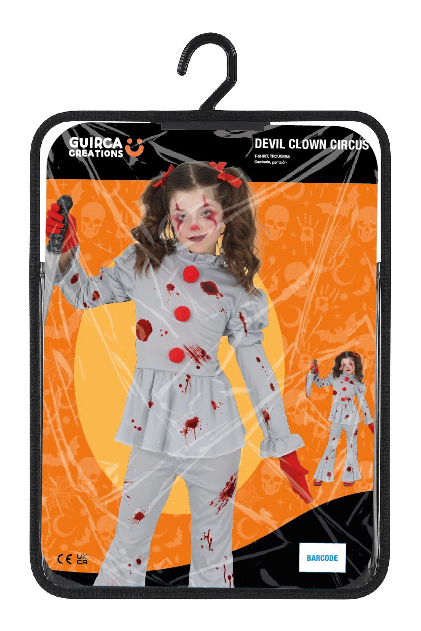 Bloederige Devil Clown Kostuum Kind – Grijze Horror Clown