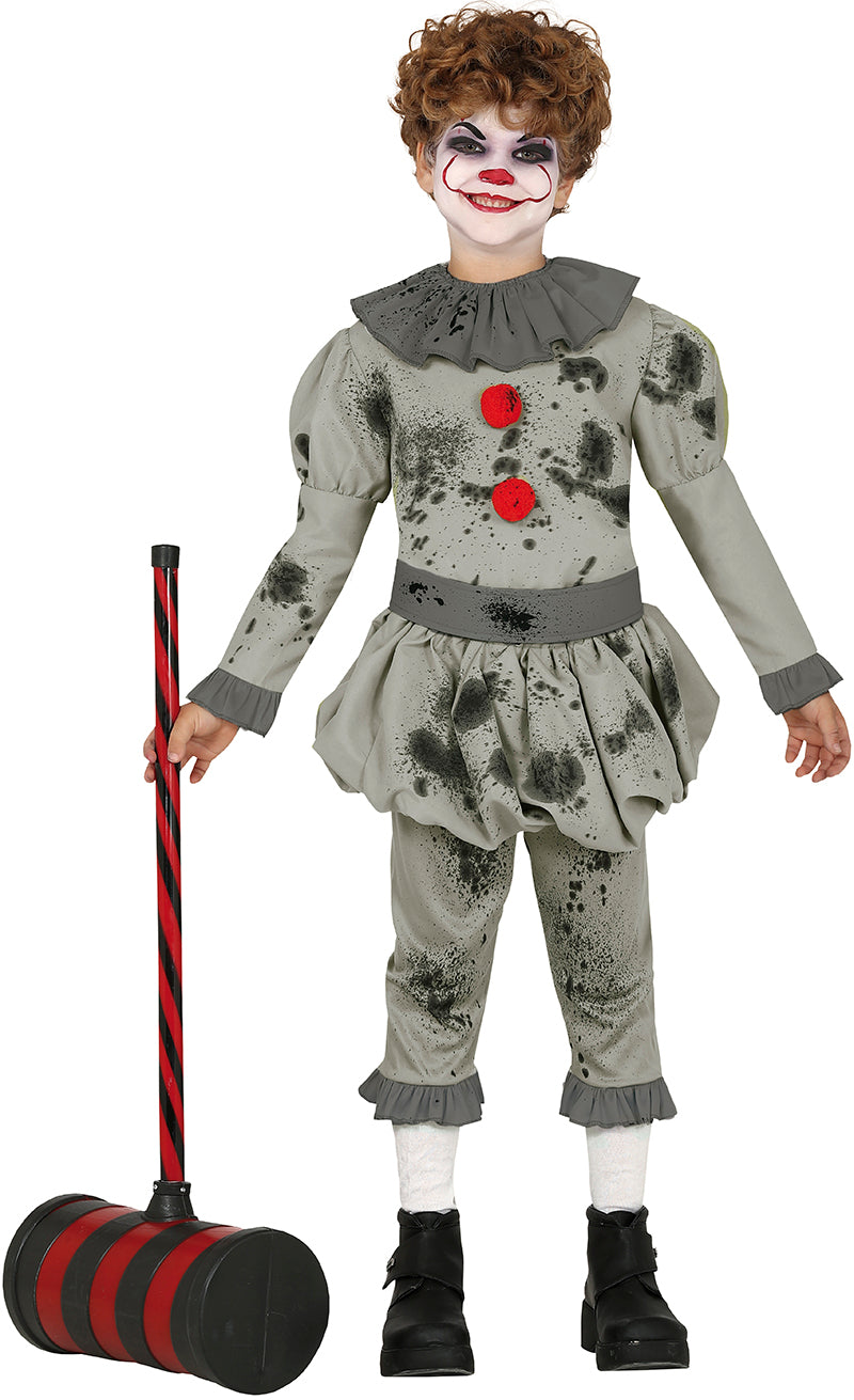 Grijs Horror Clown Kostuum Kind – Enge Halloween Clown