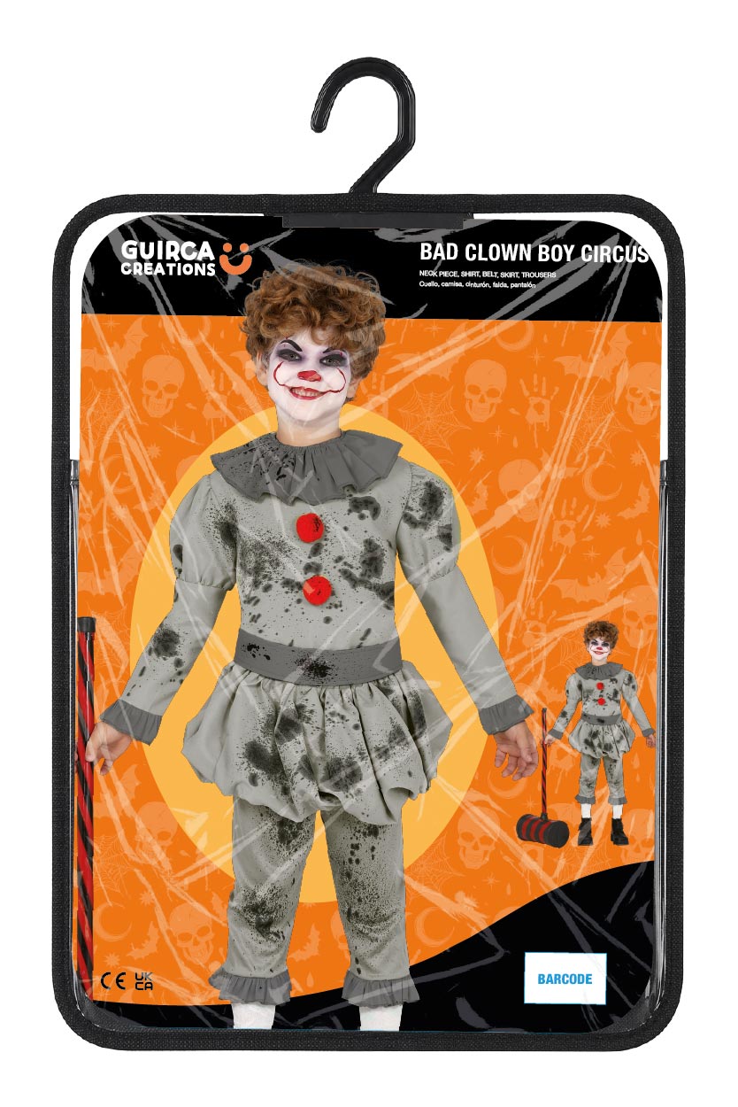 Grijs Horror Clown Kostuum Kind – Enge Halloween Clown