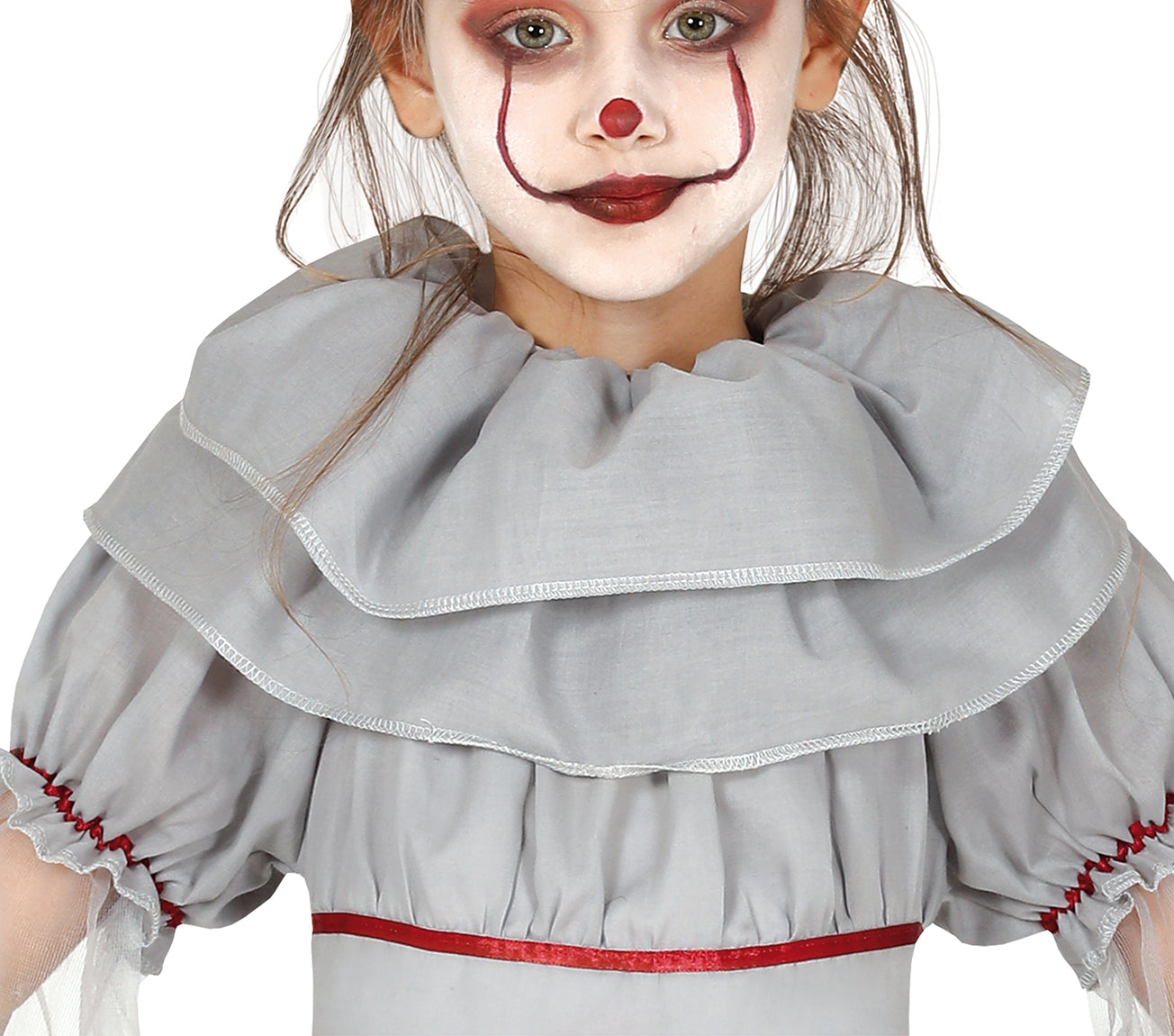 Crazy Clown Kostuum Meisje – Grijze Horror Clown