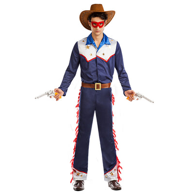 Cowboy Kostuum (Shirt, broek, riem en masker)