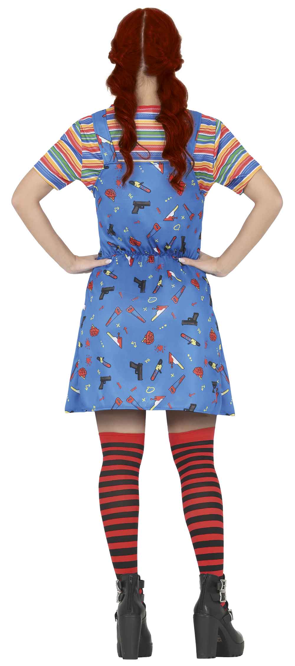 Chucky Kostuum Dames – Killer Doll Halloween Horror Kostuum – Jumpsuit & T-shirt