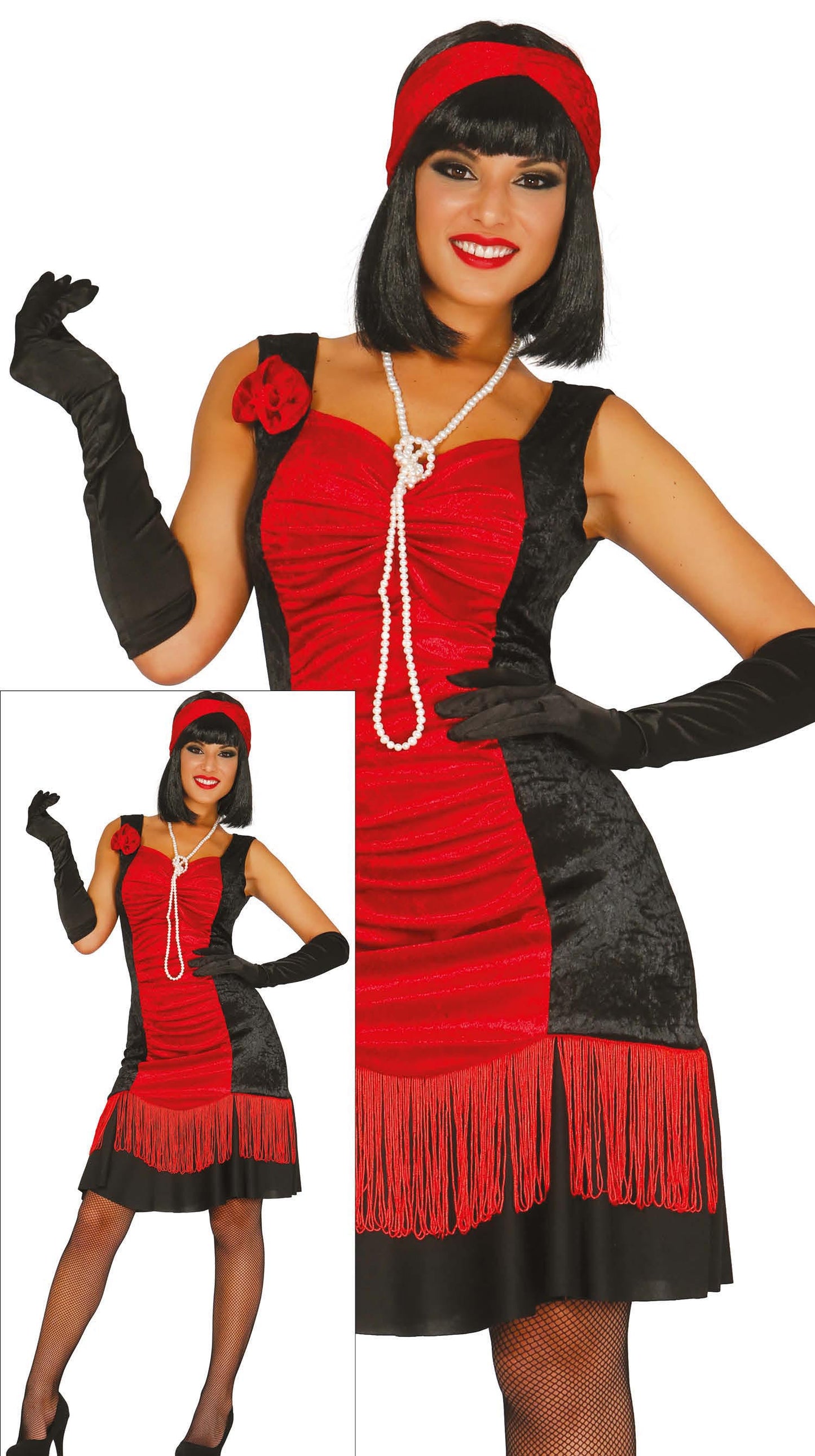 Charleston Kostuum Dames – Rood | Jaren 20 Flapper Jurk