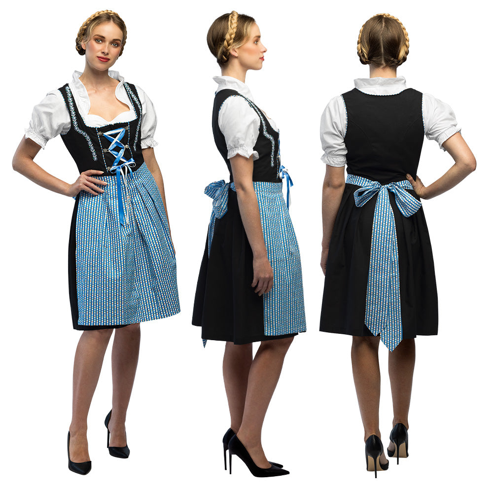 Kostuum Frau Fischer | Dirndl | Duitse Jurk  | Blauw