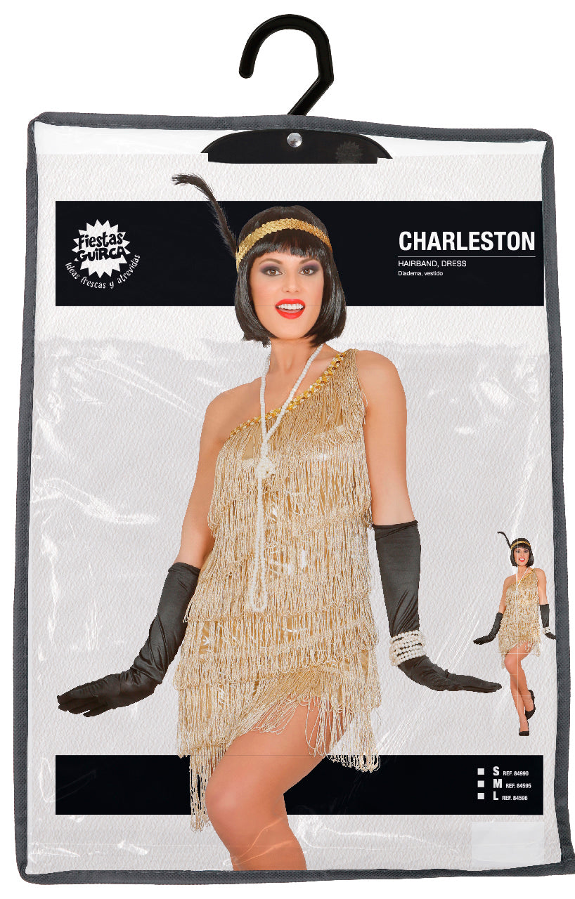 Charleston Jurk Dames – Goud | Jaren 20 Flapper Kostuum