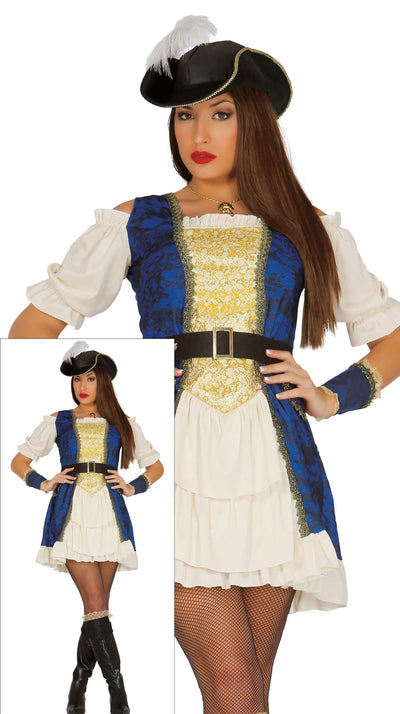 Piratenkostuum dames - Jurk + Hoed & Riem