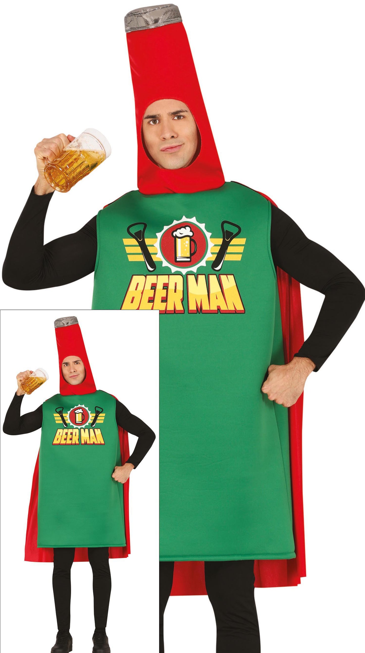 Bierpak Heren | Beer Man Bierfles Kostuum | One Size