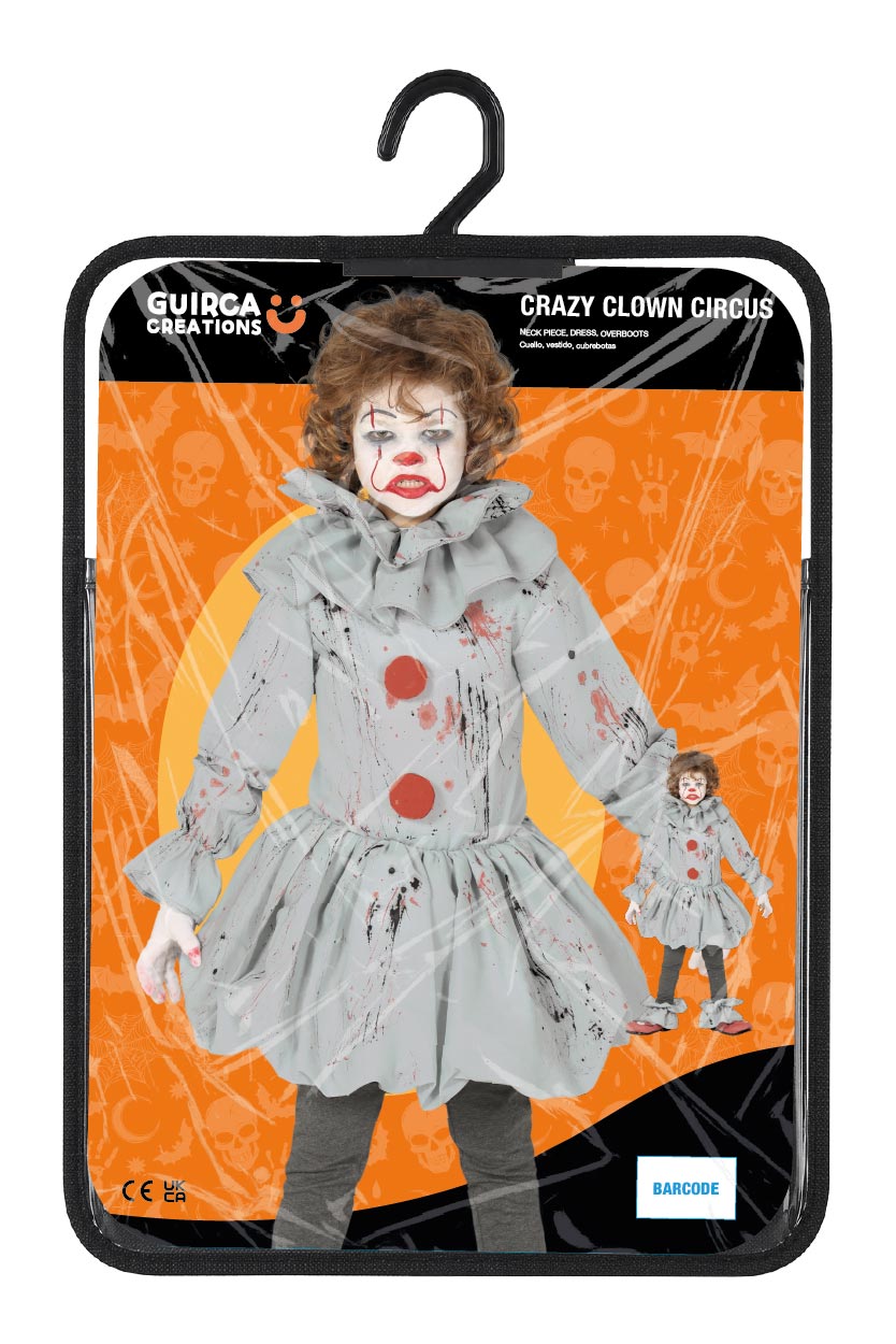 Grijze Horror Clown Kostuum Kind – Crazy Clown Halloween