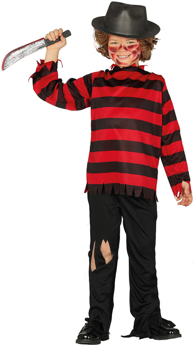 Freddy Krueger Kostuum Kind – Rood Zwart Horror Kostuum