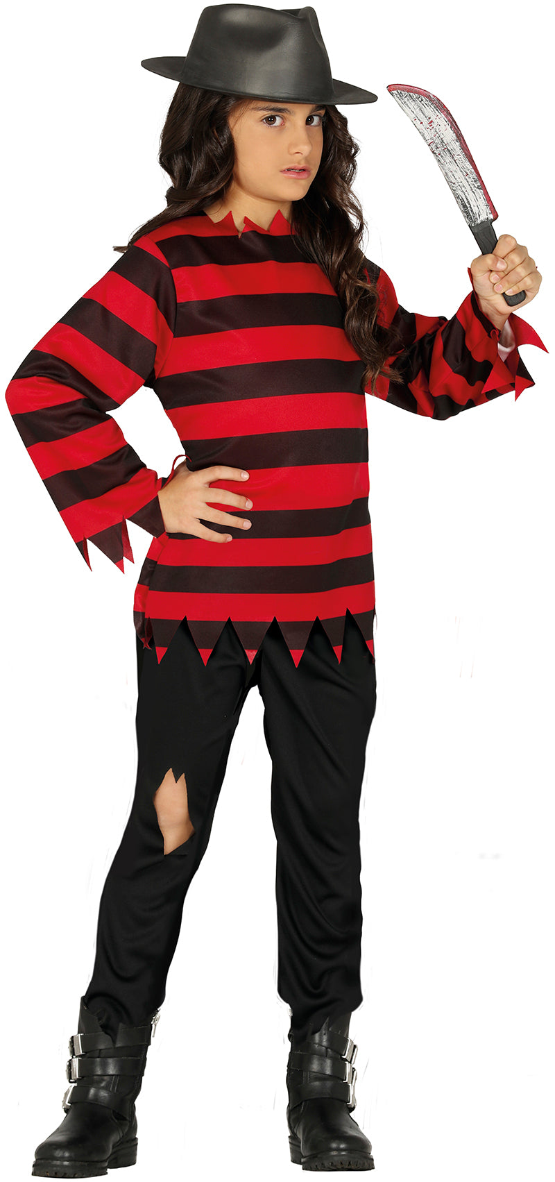 Freddy Krueger Kostuum Kind – Rood Zwart Horror Kostuum