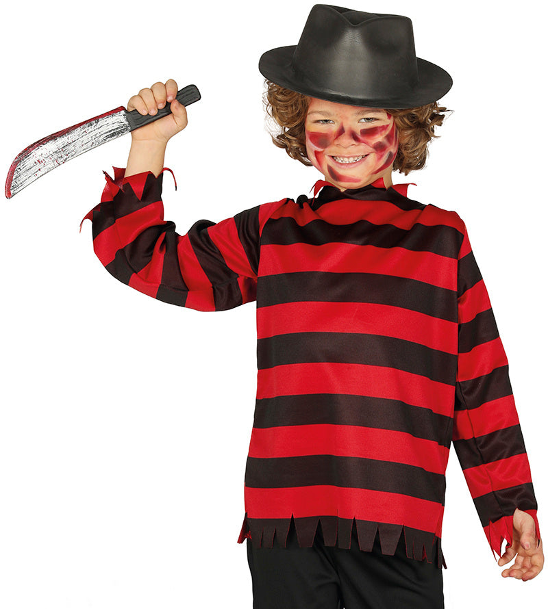 Freddy Krueger Kostuum Kind – Rood Zwart Horror Kostuum