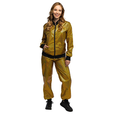 Gouden Discobal Trainingspak Dames | Disco & Carnaval Kostuum