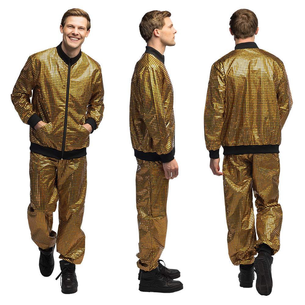 Gouden Discobal Trainingspak Heren | Disco & Carnaval Kostuum