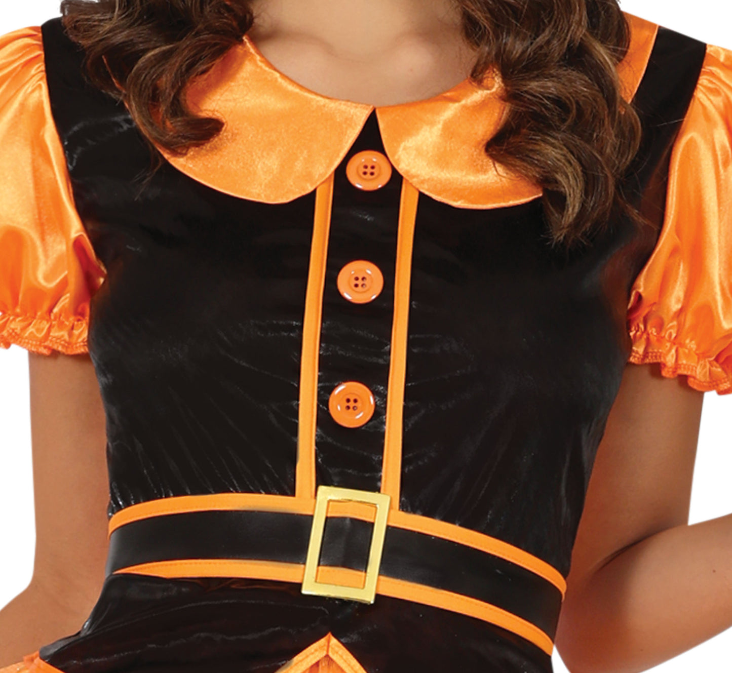 Heks Kostuum Dames Oranje/Zwart – Halloween Witch – Jurk & Heksenhoed