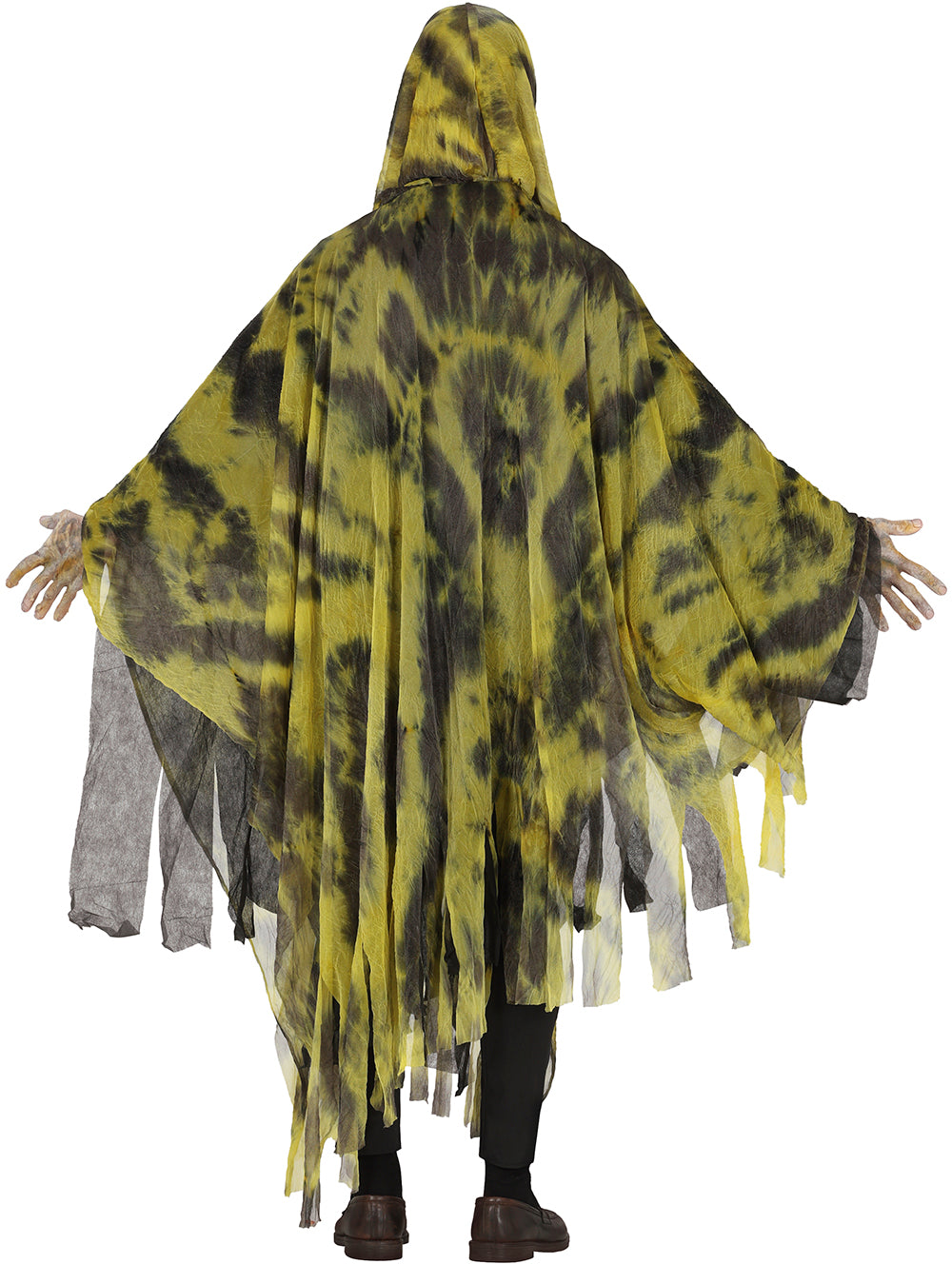 Toxic Ghost Kostuum – Geel Zwarte Horror Geest met Capuchon One Size