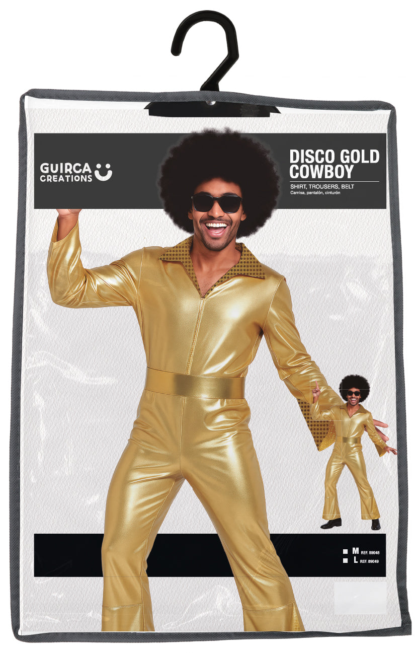 Disco Pak Heren Goud – Jumpsuit Jaren 70 Kostuum - ABBA Kostuum