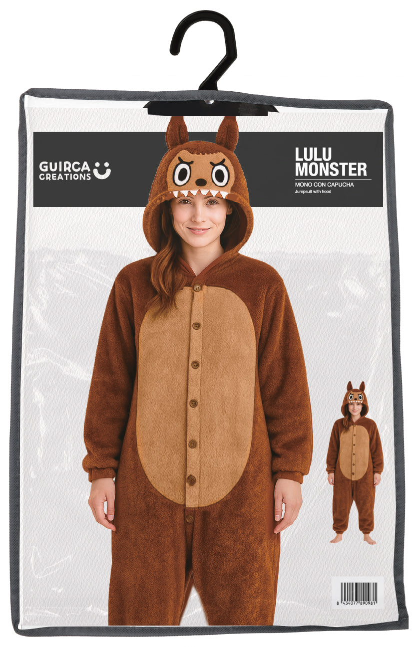 Labubu Pak - Onesie Dames –  Maat L (42/44) – Bruin