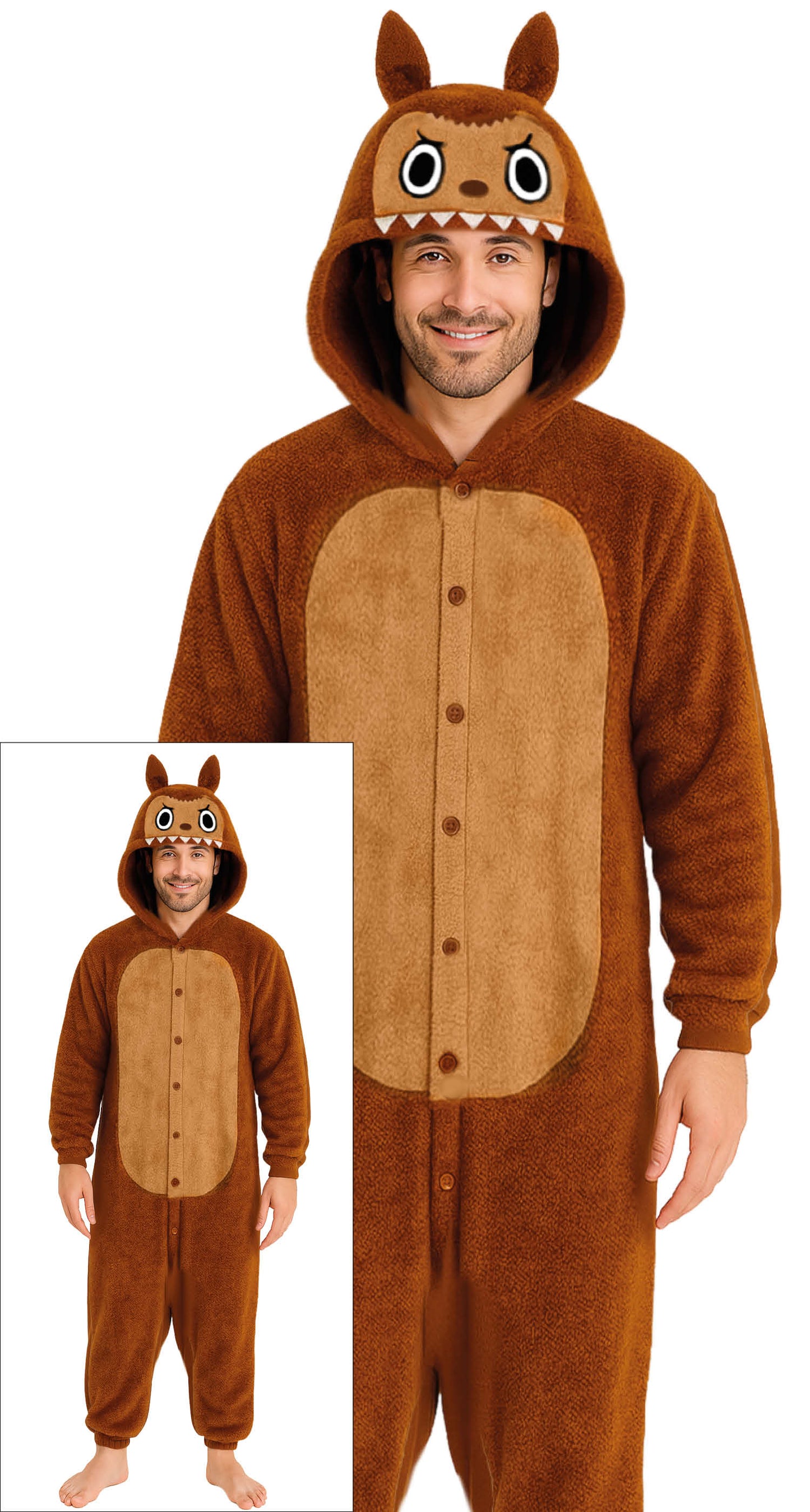 Labubu Pak - Onesie Heren –  Maat L (52/54) – Bruin